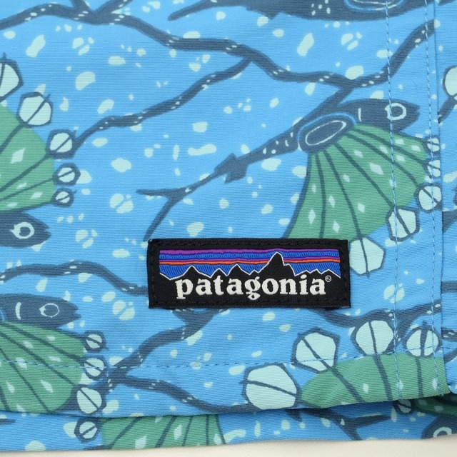 パタゴニア patagonia ナイロン スイムパンツ ショートパンツ ライトブルーxグリーン【サイズS】【メンズ】ポリエステル100％