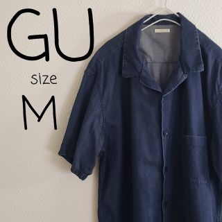 ジーユー(GU)の【美品！】GU／ジーユー  コットン 半袖 ブルー デニム シャツ(シャツ)