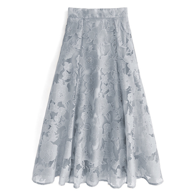 GRL(グレイル)のオーガンジーオパール花柄フレアスカート[tu523] レディースのスカート(ロングスカート)の商品写真