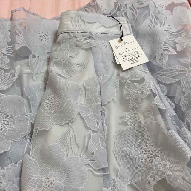 GRL(グレイル)のオーガンジーオパール花柄フレアスカート[tu523] レディースのスカート(ロングスカート)の商品写真