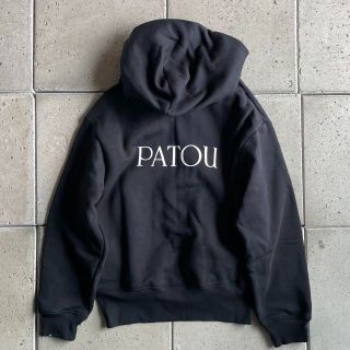 PATOU パトゥ ロゴ ジップアップ フーディ パーカー ブラック Mサイズ