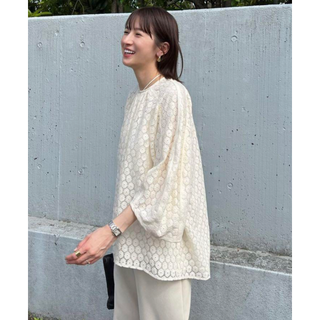 クラネ(CLANE)のクラネ　FLORETS LACE CURVE TOPS(カットソー(長袖/七分))