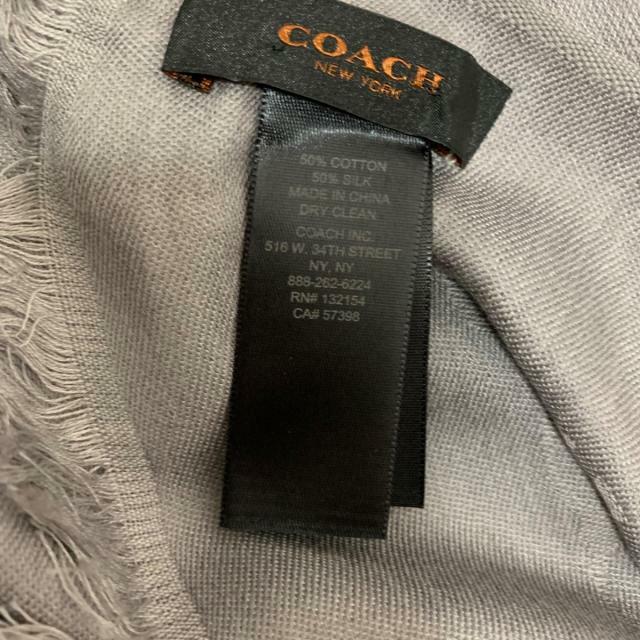 COACH(コーチ)のコーチ ストール(ショール)美品  - グレー レディースのファッション小物(マフラー/ショール)の商品写真