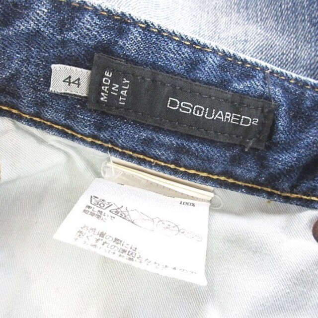 ディースクエアード デニム パンツ ジーンズ クラッシュ加工 ダメージ 青 44