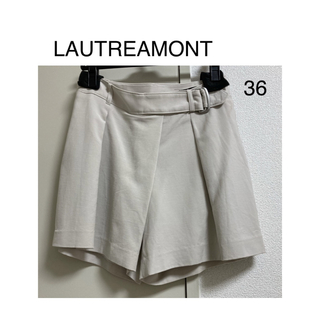 LAUTREAMONT - LAUTREAMONT キュロット　スカート風　ショートパンツ　グレーホワイト