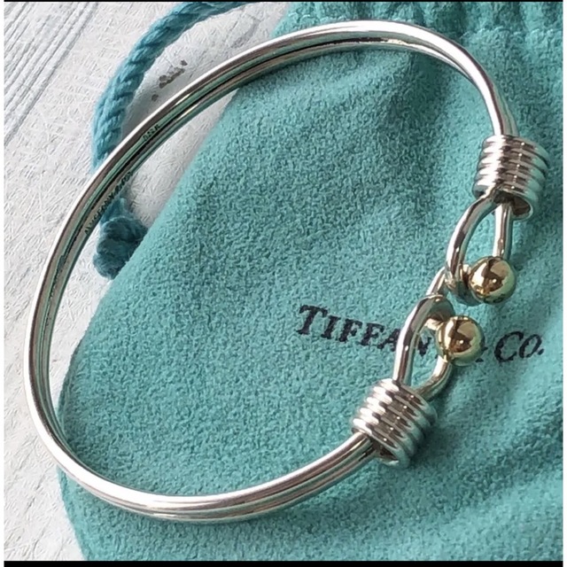 Tiffany & Co.(ティファニー)の希少　Tiffanyティファニーバングル　K18 シルバー　ヴィンテージ レディースのアクセサリー(ブレスレット/バングル)の商品写真