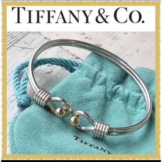 ティファニー(Tiffany & Co.)の希少　Tiffanyティファニーバングル　K18 シルバー　ヴィンテージ(ブレスレット/バングル)