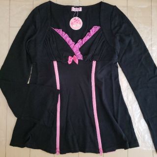 マーズ(MA＊RS)のblack×pinkセクシートップス(カットソー(長袖/七分))