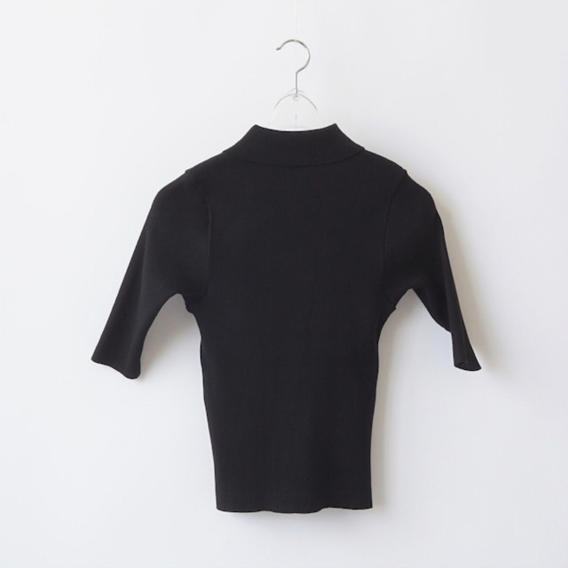 AURALEE/GIZA HIGH GAUGE RIB KNIT POLO