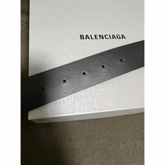 新品　バレンシアガ　Bロゴ　ブラック　レザー　ベルト　85