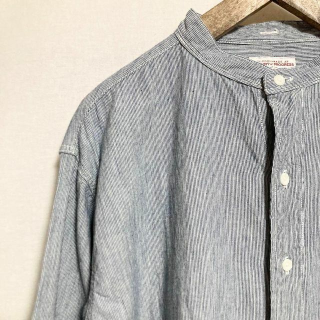 BONCOURA ○サイズ!BONCOURA ストライプバンドカラーシャツの通販
