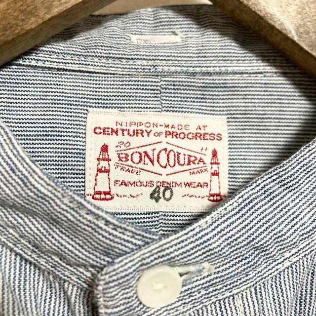 BONCOURA ○サイズ!BONCOURA ストライプバンドカラーシャツの通販