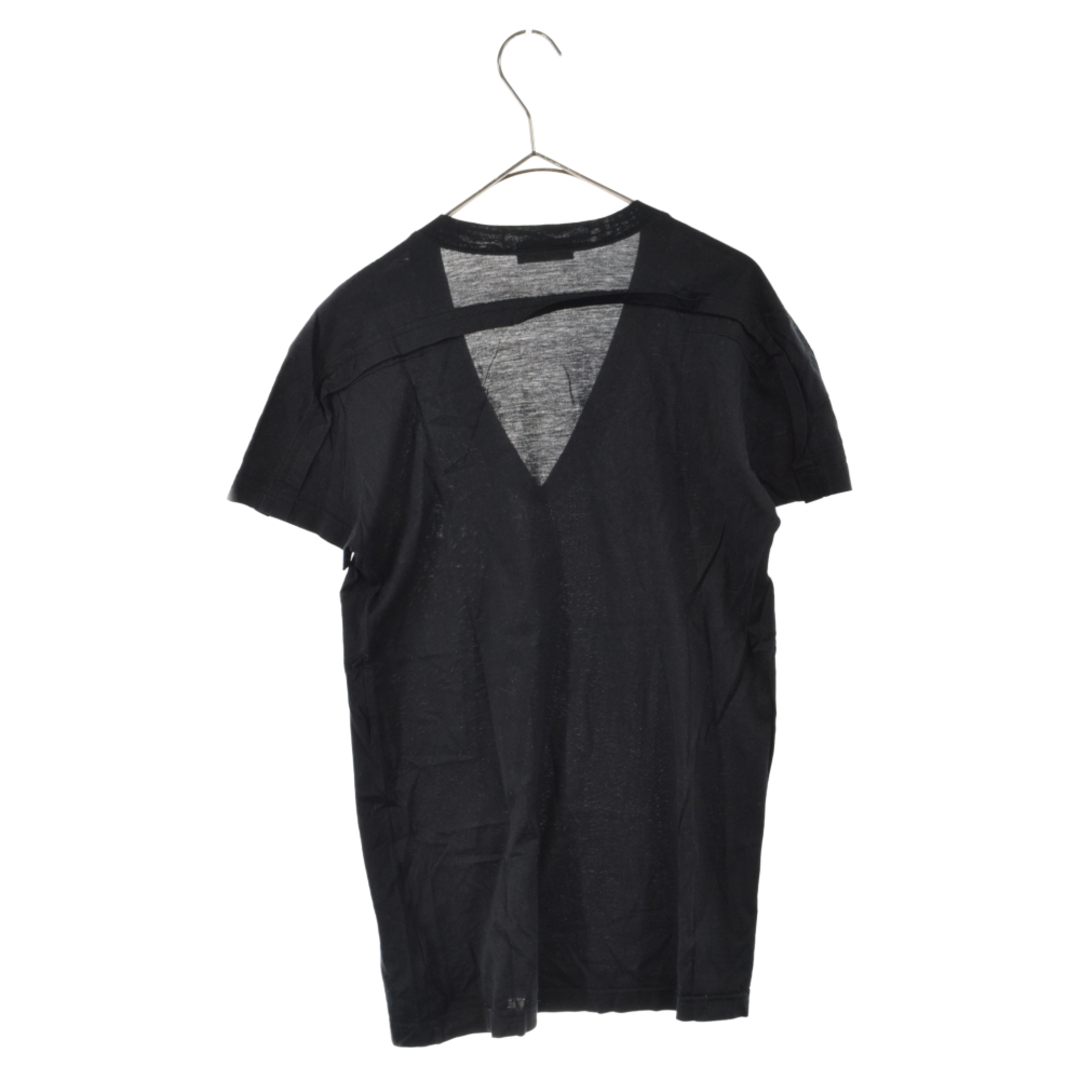 Dior HOMME ディオールオム 08SS デザインVネック半袖Tシャツ 8E3364370039 ブラック