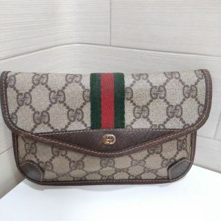 グッチ(Gucci)のGUCCI オールドグッチ ポーチ GG柄 シェリーライン　OJ120(ポーチ)