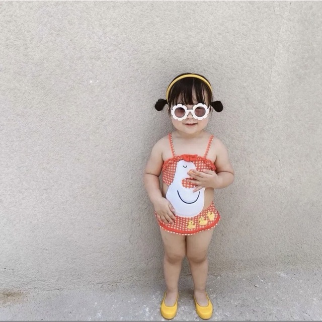 ୨୧ Duck Family Baby Swimsuit キッズ/ベビー/マタニティのキッズ服女の子用(90cm~)(水着)の商品写真