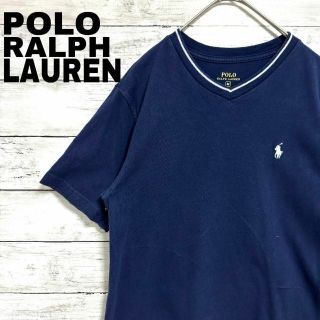 ポロラルフローレン(POLO RALPH LAUREN)の77g US古着 ポロラルフローレン 半袖Tシャツ Vネック ポニー刺繍 無地(Tシャツ/カットソー(半袖/袖なし))