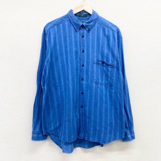 リーバイス(Levi's)のUS古着 リーバイス Levi's SUTTER CREEK フランネル シャツ 長袖 ボタンダウン ストライプ サイズ：メンズ XL ビッグサイズ ブルー【中古】(シャツ)