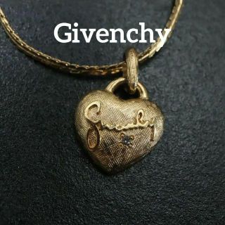 【ロング】givenchy ゴールドネックレス　ハート　ロゴ　ロングチェーン