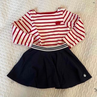 プチバトー(PETIT BATEAU)の2点おまとめ【美品】PETIT BATEAU ボーダーカットソー 4ans(Tシャツ/カットソー)