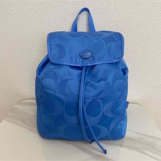 コーチ(COACH)のCOACH コーチ シグネチャー　リュック バックパック　ナイロン ブルー(リュック/バックパック)