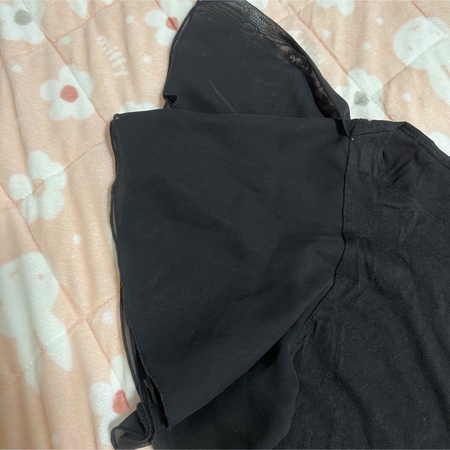moussy(マウジー)のカットソー　異素材　ブラック　マウジー レディースのトップス(Tシャツ(半袖/袖なし))の商品写真