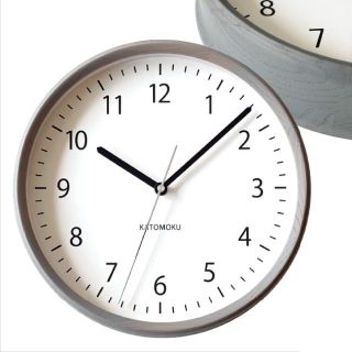 KATOMOKU muku round wall clock 4 グレー 電波時(置時計)