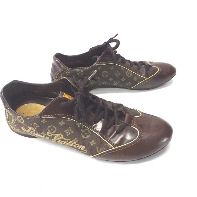 ルイ・ヴィトン 靴 スニーカー ロゴ ブラウン #37 Ft586072
