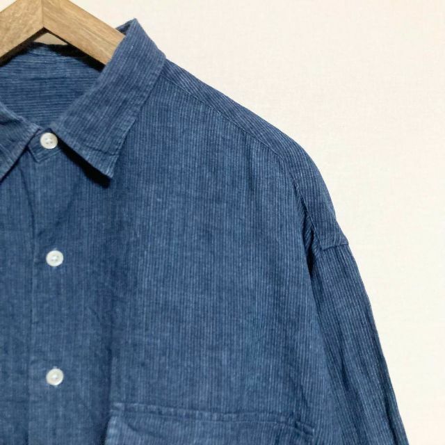 Lサイズ!Porter Classic ストライプロールアップリネンシャツの通販