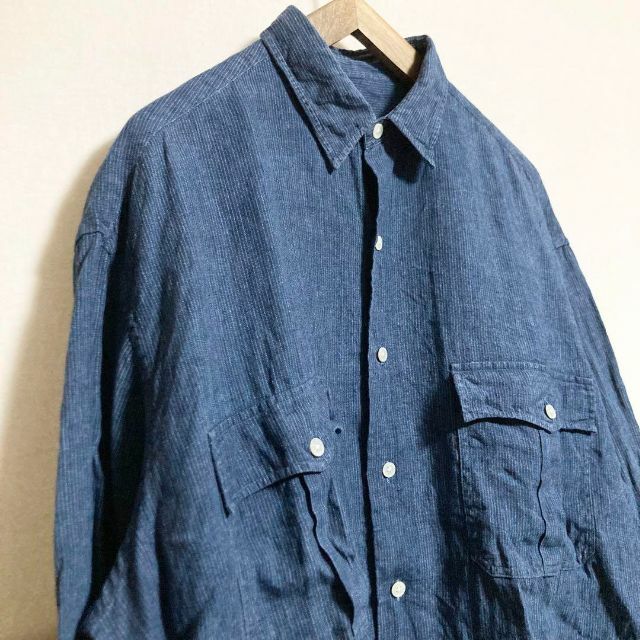Lサイズ!Porter Classic ストライプロールアップリネンシャツの通販