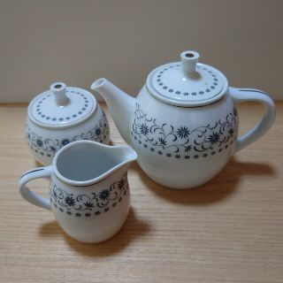 ノリタケ(Noritake)のノリタケ　シルバークイン　ティーポット3点セット(グラス/カップ)