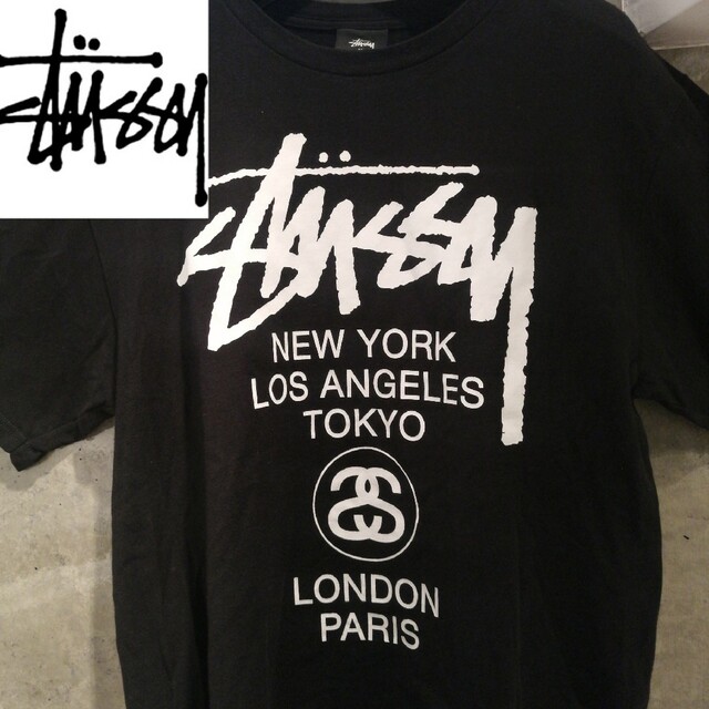 【ワールドツアー 両面ロゴ】STUSSY ステューシー Tシャツ ロゴ