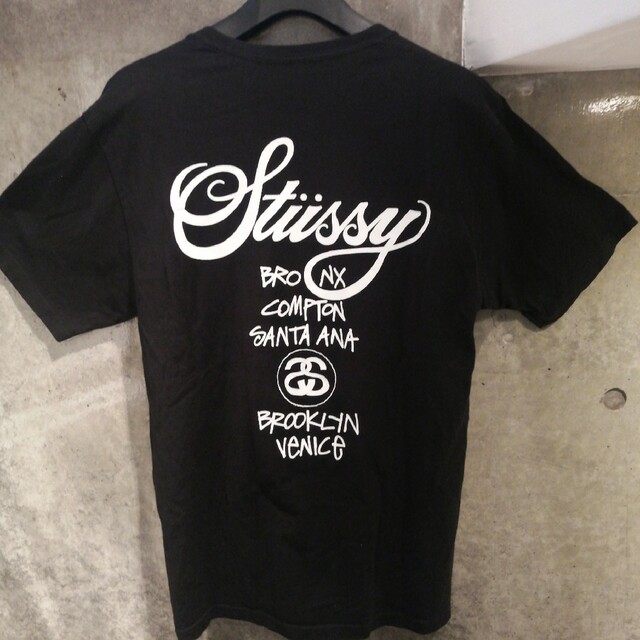 【ワールドツアー　両面ロゴ】STUSSY ステューシー　Tシャツ　ロゴ割れなし