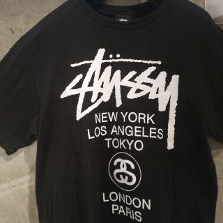 ワールドツアー 両面ロゴ】STUSSY ステューシー Tシャツ ロゴ割れなし-