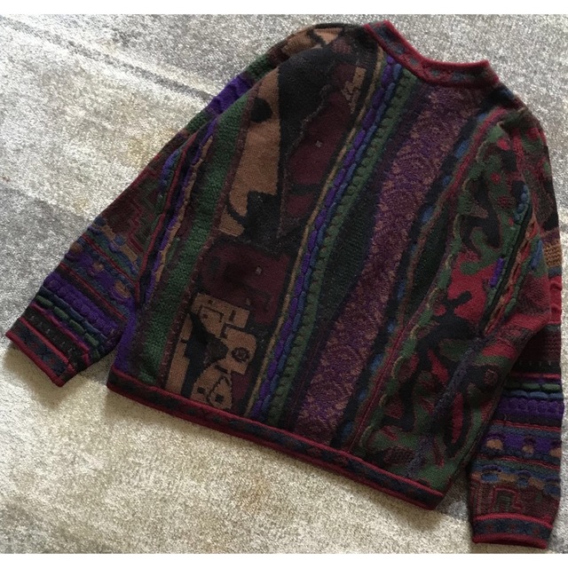 超レア 衝撃の人物柄 芸術 90's COOGI クージー ニット セーター M