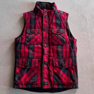 291295homme00s tartancheck-downvest y2k - ベスト