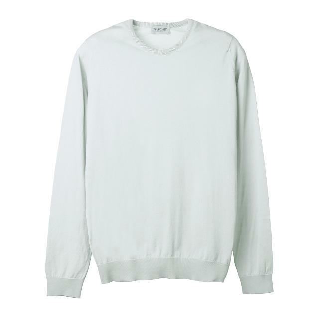 JOHN SMEDLEY ジョンスメドレー クルーネック半袖ニット/BELDEN シーアイランドコットン 30ゲージ STANDARD FIT メンズ HAZEBLUE