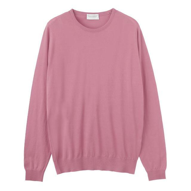 JOHN SMEDLEY ジョンスメドレー クルーネック ニット/HATFIELD シーアイランドコットン 30ゲージ STANDARD FIT メンズ MOORLANDPINK