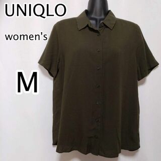 ユニクロ(UNIQLO)の美品　UNIQLO　ユニクロ　レディース　　ポロシャツ　ブラウン　カーキ系(ポロシャツ)
