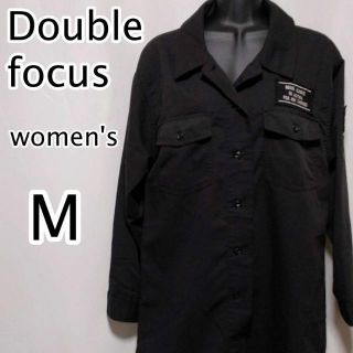 Doublefocus　シャツ　ワンピース　レディース　黒　辛口コーデ(ひざ丈ワンピース)