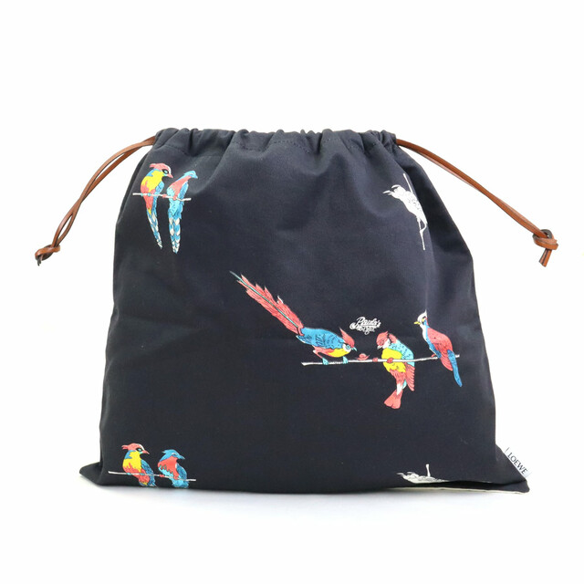 LOEWE(ロエベ)のロエベ LOEWE ポーチ 巾着バッグ DRAWSTRING POUCH コットンキャンバス ブラック/オフホワイト/マルチカラー ユニセックス 送料無料【中古】 e55680a レディースのファッション小物(ポーチ)の商品写真