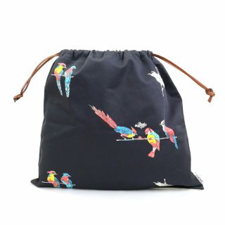 ロエベ(LOEWE)のロエベ LOEWE ポーチ 巾着バッグ DRAWSTRING POUCH コットンキャンバス ブラック/オフホワイト/マルチカラー ユニセックス 送料無料【中古】 e55680a(ポーチ)