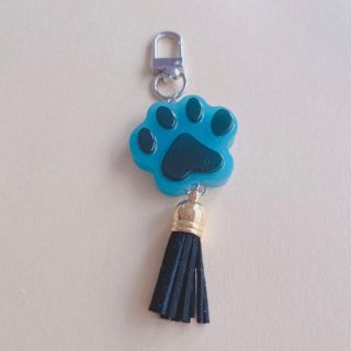 肉球 キーホルダー キーチェーン ペット ブルー ブラック ペット