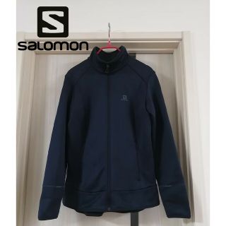 サロモン(SALOMON)のSALOMON　ジャージ　パーカー　カーディガン　スポーツウェア　ウェア　紺色(パーカー)