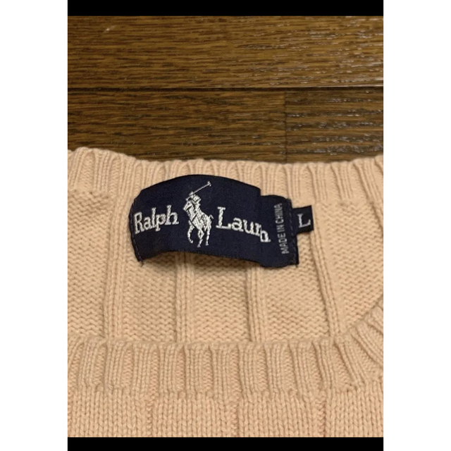 Ralph Lauren(ラルフローレン)のラルフローレン 半袖 ニット ソフトベージュ L XL LL    NO1236 レディースのトップス(ニット/セーター)の商品写真