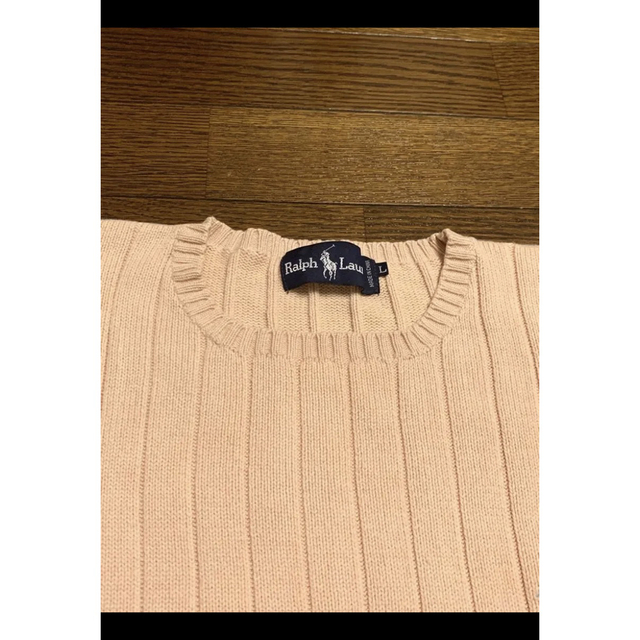 Ralph Lauren(ラルフローレン)のラルフローレン 半袖 ニット ソフトベージュ L XL LL    NO1236 レディースのトップス(ニット/セーター)の商品写真