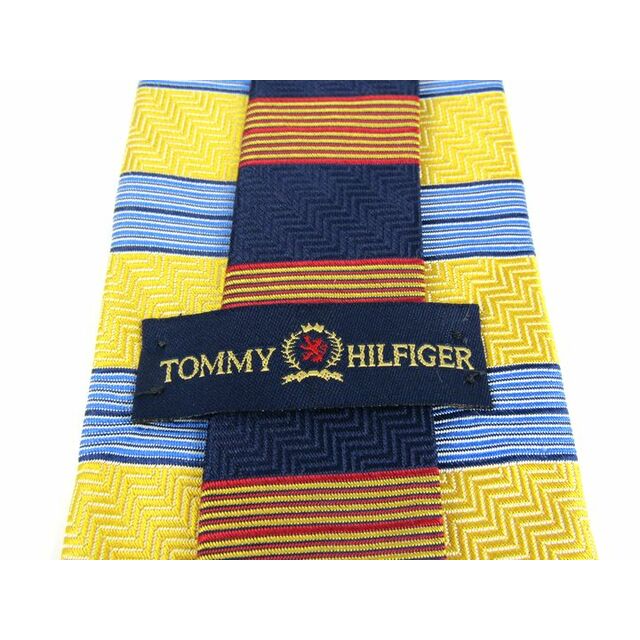 TOMMY HILFIGER(トミーヒルフィガー)のトミーヒルフィガー ブランドネクタイ ボーダー柄 シルク USA製 美品 メンズ イエロー TOMMY HILFIGER メンズのファッション小物(ネクタイ)の商品写真