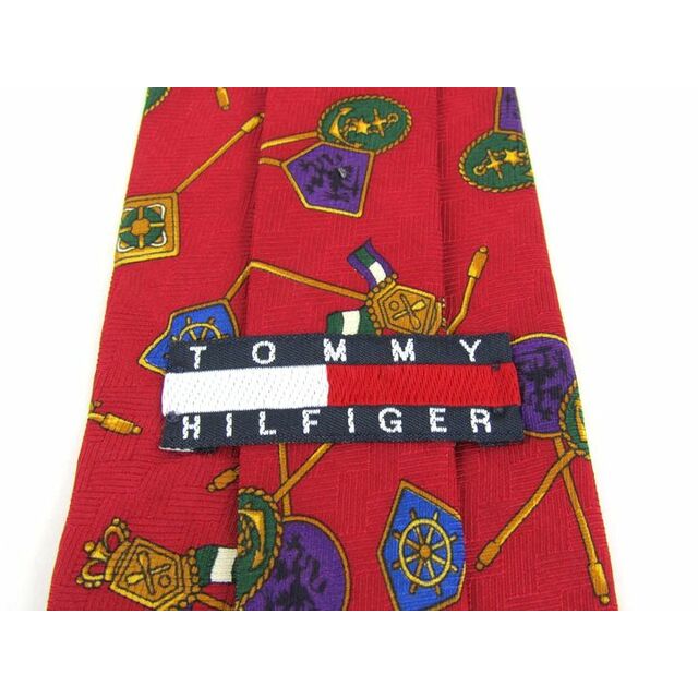 TOMMY HILFIGER(トミーヒルフィガー)のトミーヒルフィガー ブランドネクタイ 総柄 シルク USA製 イタリア生地 メンズ レッド TOMMY HILFIGER メンズのファッション小物(ネクタイ)の商品写真