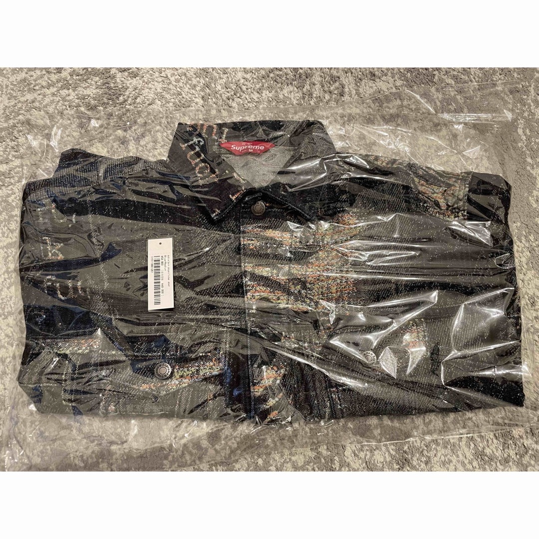 Supreme Archive Denim Jacquard Trucker Jacket Black