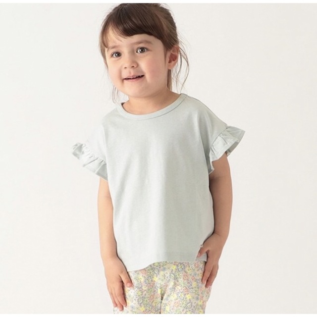 petit main(プティマイン)のpetit main 袖フリルTシャツ キッズ/ベビー/マタニティのキッズ服女の子用(90cm~)(Tシャツ/カットソー)の商品写真