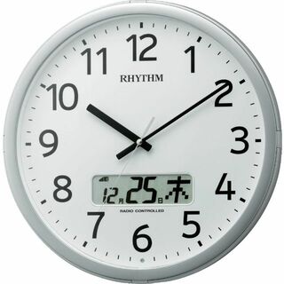 リズムRHYTHM 掛け時計 電波時計 チャイム付き プログラムカレンダー01S(置時計)